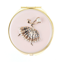 Miroir de poche en métal pour filles, accessoire de maquillage de haute qualité, nouveau design à la mode, cadeau d'anniversaire, vol sport danse, pour filles