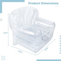 Fauteuil gonflable d'extérieur pliable Star Models avec coussin intégré, pompe intégrée, housse amovible, matériau PVC transparent, couleur personnalisable