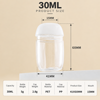 Flacon de shampooing en plastique à bouchon rabattable, structure durable, anti-fuite, 30 ml, pour emballage de crème de soin personnel