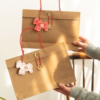 Bolsa de Regalo de Papel Recubierto Personalizada con Cierre de Cuerda, Laminación Mate, Portátil, Ecológica, para Envasado de Alimentos, Panadería, Galletas, Sushi, Venta al por Menor