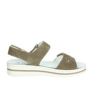 Valentina sandali con tacco a punta aperta in Taupe con fodera in vera pelle traspirante comode zeppe estive con plateau - Product Image 4