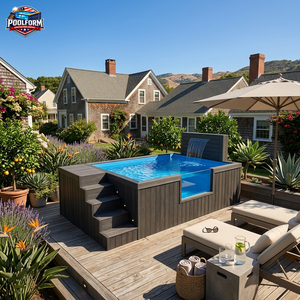 สระว่ายน้ำสำหรับครอบครัวขนาดเล็กในสวนหลังบ้าน สระว่ายน้ำไฟเบอร์กลาสแบบตั้งพื้น สระว่ายน้ำไฟเบอร์กลาสแบบฝังดิน โครงสร้างสระว่ายน้ำไฟเบอร์กลาส สระน้ำแบบจุ่มตัว - Product Image 5