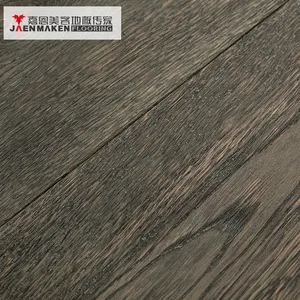 Good Quality Smoke Black Oak Wide Plank Hardwood Floor Production Line Parquet