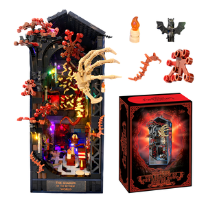 Kit de construction en plastique ABS pour bibliothèque Stranger Things, kit de maison de poupée, bibliothèque avec lumière, vente chaude - Product Image 1