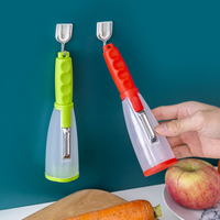 Éplucheur de légumes manuel multifonctionnel, trancheuse à fruits, récipient de stockage, poubelle, lames en acier inoxydable, outil écologique