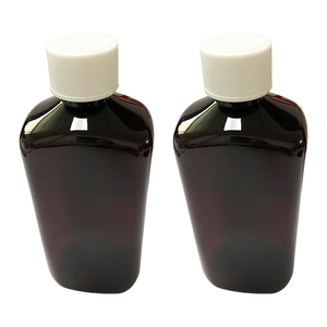 Botella de Plástico PET Ámbar de 16 Onzas (500 ml), Botellas de Plástico Cuadradas y Redondas con Pulverizador Negro y <span class=keywords><strong>Blanco</strong></span> o Tapa CRC y Tapa Roja - Product Image 2