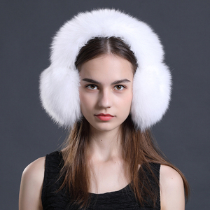 <span class=keywords><strong>Cache</strong></span>-oreilles en <span class=keywords><strong>fourrure</strong></span> de renard et de raton laveur naturel avec oreillette de protection Accessoire confortable et élégant - Product Image 1