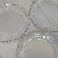 Assiette de Présentation en Plastique Luxe Léger Rétro 13 Pouces Électroplaquée Décorative pour Dîner, Hôtel, Banquet, Mariage, Dorée
