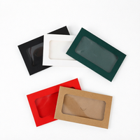 Scatole Regalo Personalizzabili 10x6cm in Carta Kraft Rettangolare con Finestra in PET, Mini Buste in Cartoncino Colorato Bianco e Nero