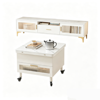 Table d'appoint multifonctionnelle convertible pour café et repas, table relevable à roulettes avec tiroir de rangement, pliable, pour canapé et salon