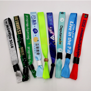 <span class=keywords><strong>Bracelet</strong></span> en <span class=keywords><strong>tissu</strong></span> pour <span class=keywords><strong>festival</strong></span> de mode, <span class=keywords><strong>bracelet</strong></span> personnalisé en ruban de satin avec clip en plastique à usage unique - Product Image 5