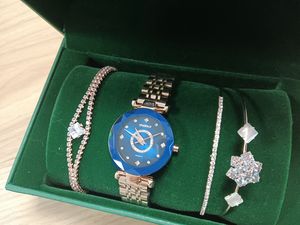 Ensemble de montres à quartz pour femmes SENO S042, bracelet en cristal, collier, ensembles de montres, bijoux féminins, ensemble argenté, Saint-Valentin - Product Image 5