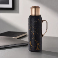 PINKAH NOUVEAU Thermos isotherme personnalisé 1L (34oz) en acier inoxydable à double paroi, anti-fuite, avec infuseur, pour café et eau