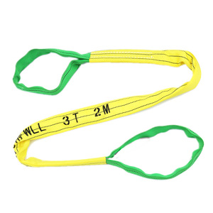 Eslingas de elevación flexibles de poliéster con doble extremo de ojo a ojo, planas de 8 mm, de alta resistencia para grúas y transporte. - Product Image 3