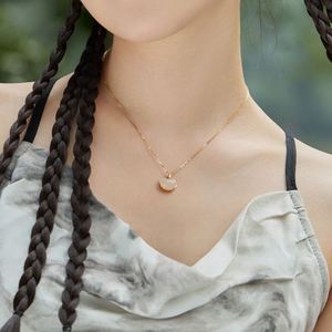 เครื่องประดับอัญมณีประณีต dylam 925เงินสเตอร์ลิงโรเดียมชุบทอง18K สร้อยคอจี้หยก Hetian - Product Image 5
