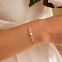 Bracelet manchette en laiton plaqué or 14 carats avec zircon et perle, style européen-américain chic et décontracté, cadeau tendance pour femme, accessoire de plage