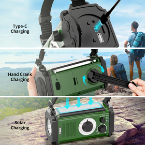 Radio d'urgence <span class=keywords><strong>auto</strong></span>-alimentée rechargeable 10000mAh bandes météorologiques AM/FM/NOAA batterie externe <span class=keywords><strong>solaire</strong></span> à manivelle avec option de charge <span class=keywords><strong>solaire</strong></span> - Product Image 3