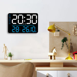 Đồng hồ treo tường điện tử nhiều màu sắc, màn hình báo thức RGB ban đêm, đèn nền LED, đồng hồ kỹ thuật số với màn hình lớn - Product Image 5