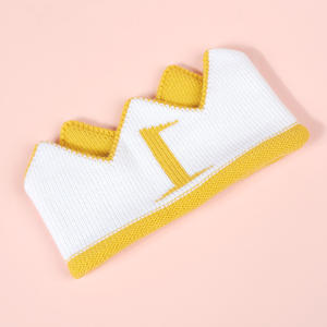 Bebé tejido corona cumpleaños corona <span class=keywords><strong>1</strong></span> <span class=keywords><strong>año</strong></span> de edad Tiara venta al por mayor princesa niños niña cumpleaños corona un bebé fiesta sombrero ganchillo sombrero - Product Image 4