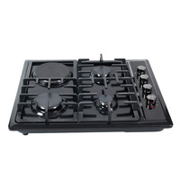 Table de cuisson encastrable 3 feux gaz et 1 électrique en verre trempé, fabriquée en Chine, pour usage domestique en cuisine
