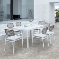 Chaises de jardin en gros, résistantes aux UV, empilables, chaises de jardin en corde tressée pour balcon, café