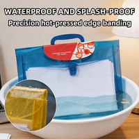 Pochette en PVC transparente personnalisée en gros avec poignée, sac de rangement étanche à fermeture éclair pour documents et voyages
