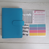 Trendige Geschenke: Multifunktionaler PU-Leder Notizbuch-Einband mit Edelstahl-Ringbindung, Planer-Buch A6 Budget-Organizer