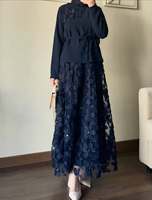 Ensemble Abaya deux pièces Mexizo personnalisé à motifs floraux 3D pour femmes, vêtements islamiques, robe de mariage d'été en polyester respirant et modeste