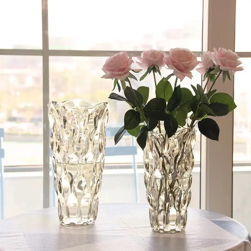 Jarrones de cristal de flores de boda nórdicas bohemias grandes decoración nórdica para el hogar flores artificiales jarrones de cristal para exteriores e interiores