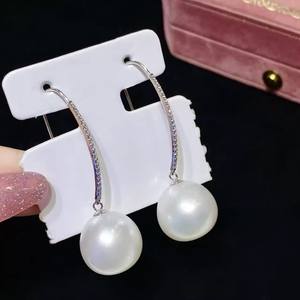 20283 Argent S925 Accessoires DIY pour perles, Crochets d'oreille simples et tendance avec perles de 9-15mm, Supports de perles vides pour boucles d'oreilles en diamant - Product Image 3