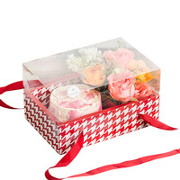 Fabriek Groothandel Hoge Kwaliteit Rechthoek Aardbei Bloem Fruit Cake Voedsel Doos Met Helder Venster