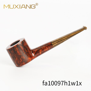 Muxiang Briarwood Smoking Pipe Straight Type 9mm Filter Dark Red Glossy Finish Tobacco Pipe - Product Image 3