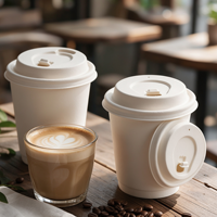 Couvercle jetable et compostable en bagasse pour gobelet, avec bec verseur, écologique, en fibre naturelle, pour boissons, vente en gros
