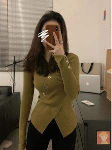 Prodotto di Tendenza OEM ODM, <span class=keywords><strong>Abbigliamento</strong></span> Autunnale da <span class=keywords><strong>Donna</strong></span>, Cardigan Lavorato a Maglia, Elegante Maglione Slim con Scollo a V, Manica Lunga Casual per Signore - Product Image 5