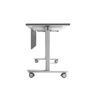 Bureau de salle de conférence modulaire blanc moderne pour bureau commercial Tables d'entraînement mobiles pliables convertibles et extensibles Roues