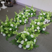 Fleurs artificielles en gros pour arrangements floraux de mariage, boule de fleurs blanches et vertes et guirlande pour centres de table de fête