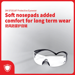 3M SecureFit Safety Goggles SF301AF <b>Clear</b> Anti-Fog Lens UV Resistance Anti-Scratch Pressure Diffusion - Product Image 1