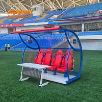 Banc de joueur en aluminium 4 places, chaise de stade, revêtement poudré, durable, imperméable, sièges sportifs