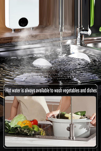 Calentador de agua eléctrico sin tanque de 5.5KW, 240V Undersink Punto de uso, calentador de agua caliente a pedido con pantalla digital-Blanco - Product Image 4
