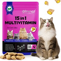 Friandises pour chats Oimmal Cat Crunchy Creamy Soft Chews, compléments alimentaires sains, 15 en 1, multivitamines pour chats, pour soutenir le système immunitaire et la digestion