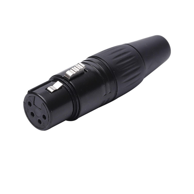 4 Pin XLR Male Female Connector Black Metal Shell XLR Cable Plug Socket Microphone Audio Connector for Stage DJ Mic Mixer