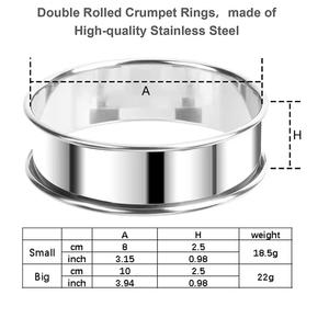 Anneaux de tarte à muffins en acier inoxydable Moule rond en métal à double roulage ou gâteau à tarte aux fruits Cookie Cuisine Biscuit Pâtisserie - Product Image 3