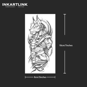 INKARTLINK Adesivo Tatuaggio Anubis, Dio Egizio Guardiano, Occhio di Horus, Mitologia del Faraone, Estetica Erboristica, Durata 15 Giorni, Confezione Convenienza - Product Image 4