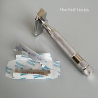 Tête de rasoir de sécurité en acier inoxydable Dscosmetic MARS SE pour homme, rasage humide, fabrication CNC, utilise des lames de rasoir demi-lames