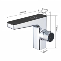 HLK Nouveaux robinets sans contact 2-en-1 et distributeur de savon avec affichage numérique LED, fournisseur d'éviers à capteur automatique