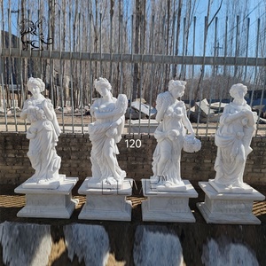 Decoración de Jardín BLVE, Estatua de Diosa Griega Tallada a Mano de Tamaño Real, Escultura de Dama de las Cuatro Estaciones en Mármol Blanco - Product Image 2