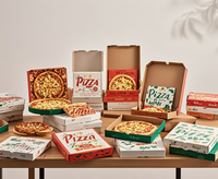 Boîte à pizza personnalisée avec logo, emballage alimentaire en carton ondulé écologique avec dorure à chaud et impression quadricolore, vente en gros