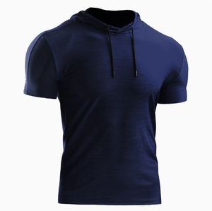 OEM personnalisable hommes séchage rapide Gym Active Wear à capuche Fitness athlétique Performance chemise évacuation de l'humidité tricoté imprimé - Product Image 1