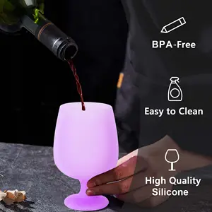 Calice in Silicone bicchieri da vino in Silicone infrangibile con steli degustazione di bicchieri da vino per cocktail rossi e bianchi