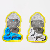 Pochette d'emballage découpée sur mesure, forme spéciale, en plastique holographique, avec fermeture éclair, sac en Mylar avec fermeture à glissière